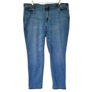 J Jill Denim Boyfriend Straight Leg Ankle Jeans Blue Size 22W Plus